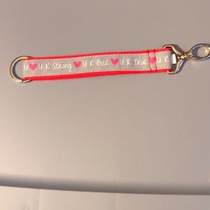 Thirty-one Hang It Up Key Fob UR Strong UR Bold UR True Pink Grey